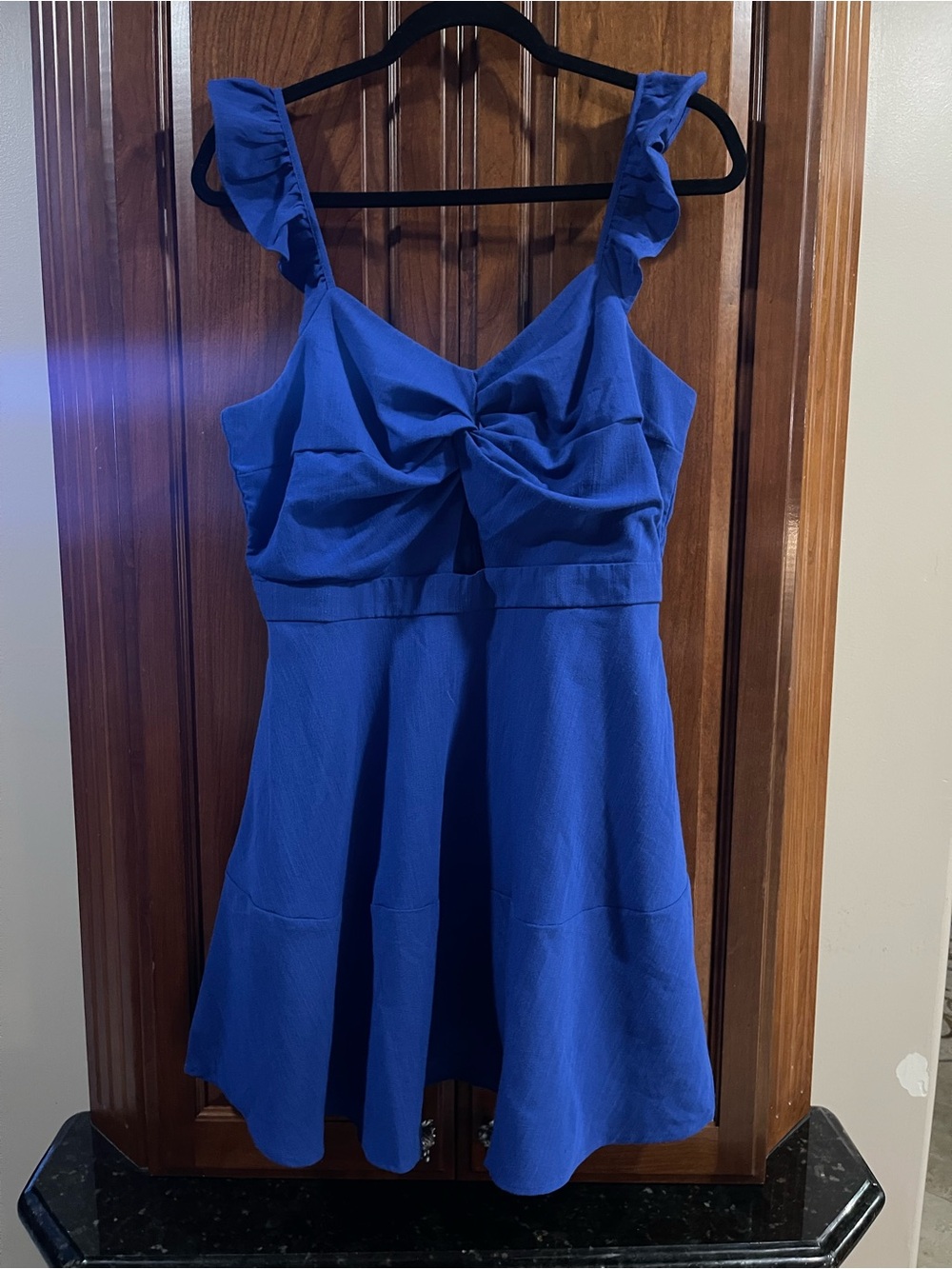 Trixxi Royal Blue Knot-Front Mini Dress